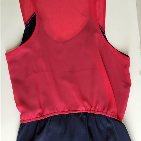 Nice pink /navy color block drawstring dress GAP - Picture 5 of 7